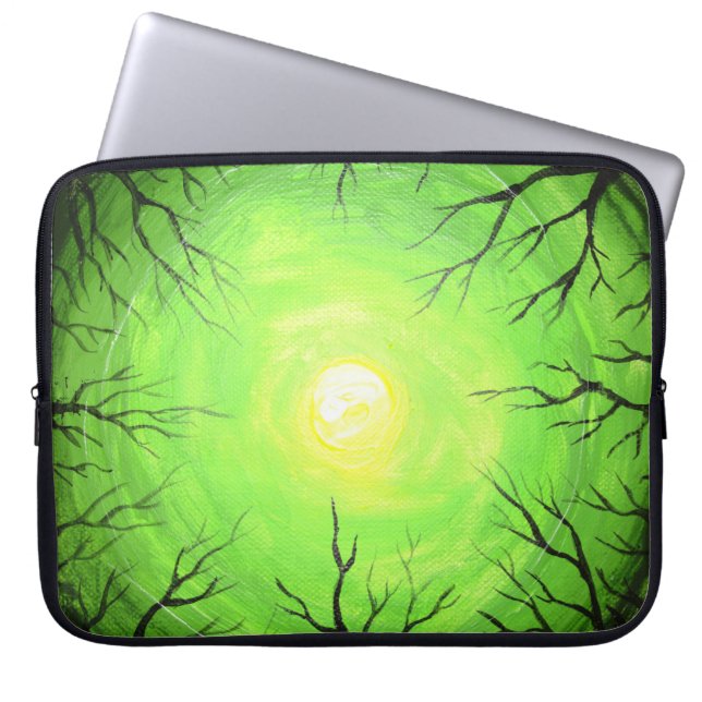 The green light of the forest laptop sleeve (Front)