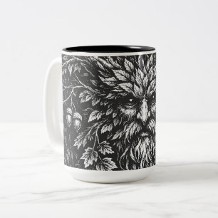 The Green Man by BurnsInHell Two-Tone Coffee Mug