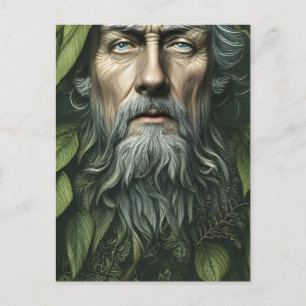 The Green Man Folklore Deity Digital Art  Postcard