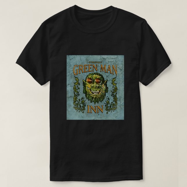 The Green Man Inn (distressed) - The Wicker Man T-Shirt (Design Front)