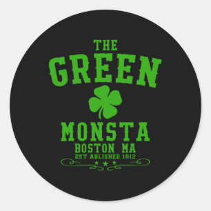 The Green Monsta Clic St Patricks Day Boston Name Classic Round Sticker