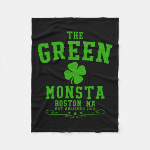 The Green Monsta Clic St Patricks Day Boston Name  Fleece Blanket
