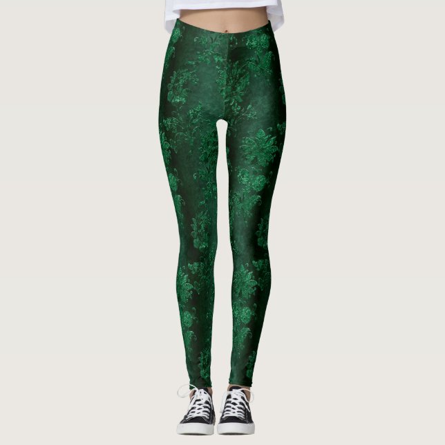 The Green Velvet  Series Design 8  Leggings (Front)