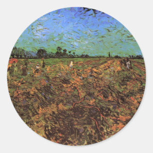 The Green Vineyard by Vincent van Gogh Classic Round Sticker