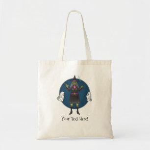 The Green Witch and her ghost friends Tote Bag