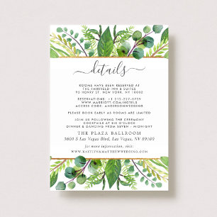 The Greenery & Gold Wedding Collection Detail Enclosure Card