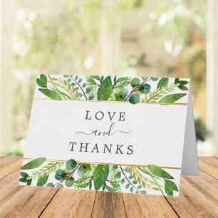 The Greenery & Gold Wedding Collection Thank You Foil Greeting Card