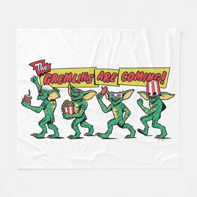 The Gremlins™ Are Coming Fleece Blanket (Front (Horizontal))