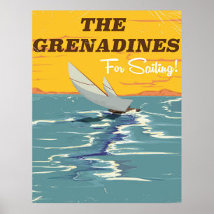The Grenadines Vintage travel poster. Poster