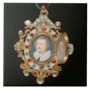 The Gresley Jewel, with miniature portraits of Sir Tile