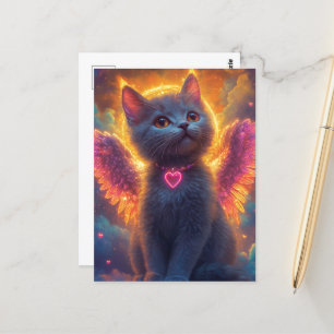 The Grey Angel Kitten Postcard
