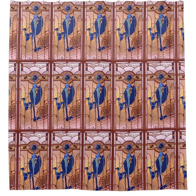 The Greyhound In the Glass Shower Curtain (Front)