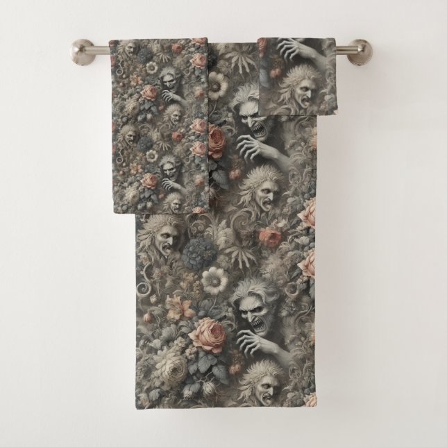 The Greys – Gothic Victorian Bath Towel Set (Insitu)