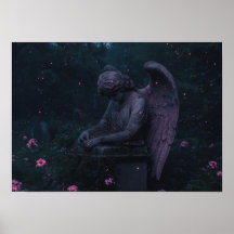 The Grieving Angel | Bioluminescent Cemetery Ruins