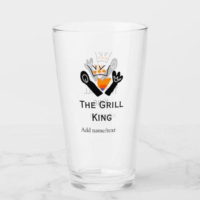 The grill master add name text cooking best barequ glass (Front)