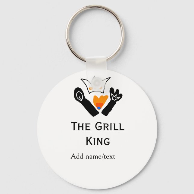 The grill master add name text cooking best barequ key ring (Front)