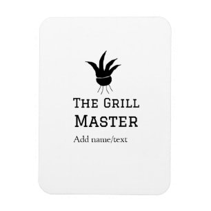The grill master add name text cooking best barequ magnet