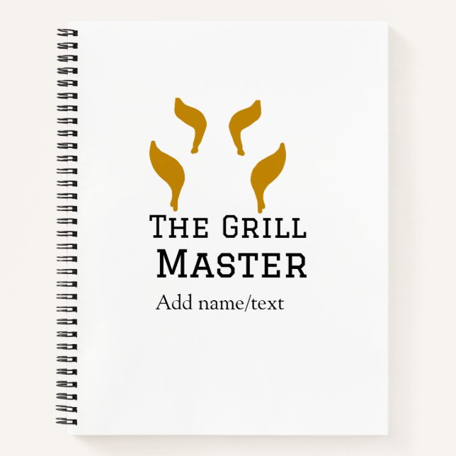 The grill master add name text cooking best barequ notebook (Front)