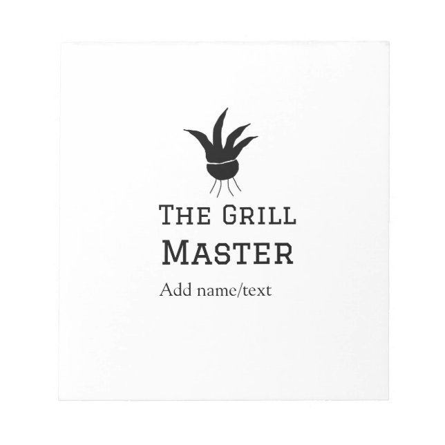 The grill master add name text cooking best barequ notepad (Front)