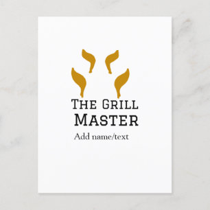 The grill master add name text cooking best barequ postcard