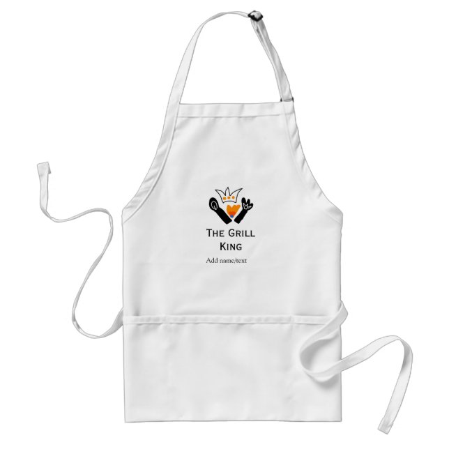 The grill master add name text cooking best barequ standard apron (Front)