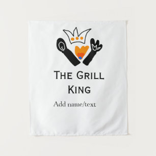 The grill master add name text cooking best barequ tapestry