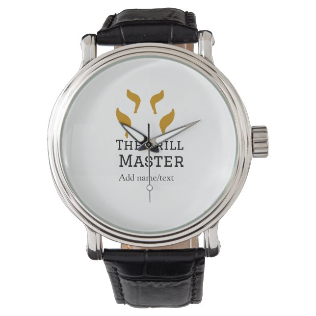 The grill master add name text cooking best barequ watch (Front)