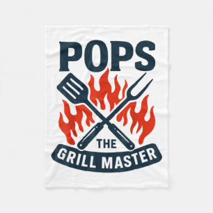 The Grill Master Bbq Father's Day Grandpa Grilling Fleece Blanket