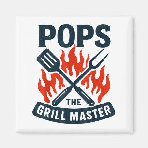 The Grill Master Bbq Father's Day Grandpa Grilling Magnet