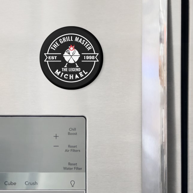 The Grill Master Established Year Name Flame Magnet (In Situ (Fridge))