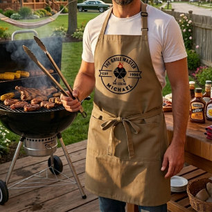 The Grill Master Established Year Name Flame Standard Apron