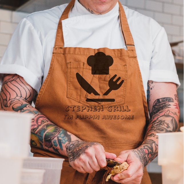 The Grill Personalized father's day  Long Apron (Creator Uploaded)