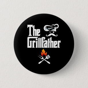 The Grillfather Bbq Grill And Smoker Graphic Tees 6 Cm Round Badge