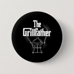 The Grillfather Bbq Grill Smoker Rbecue Grilling  6 Cm Round Badge