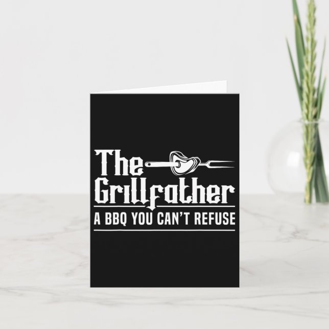 The Grillfather Bbq Grilling Grillmaster Rbecue  Card (Front)