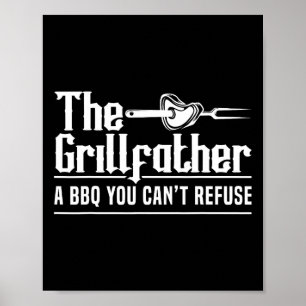 The Grillfather Bbq Grilling Grillmaster Rbecue Poster