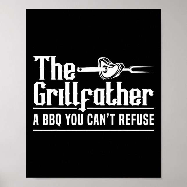 The Grillfather Bbq Grilling Grillmaster Rbecue  Poster (Front)