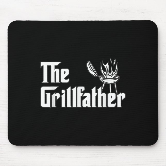 The Grillfather Funny Bbq Dad Grilling Barbecue  Mouse Pad (Front)