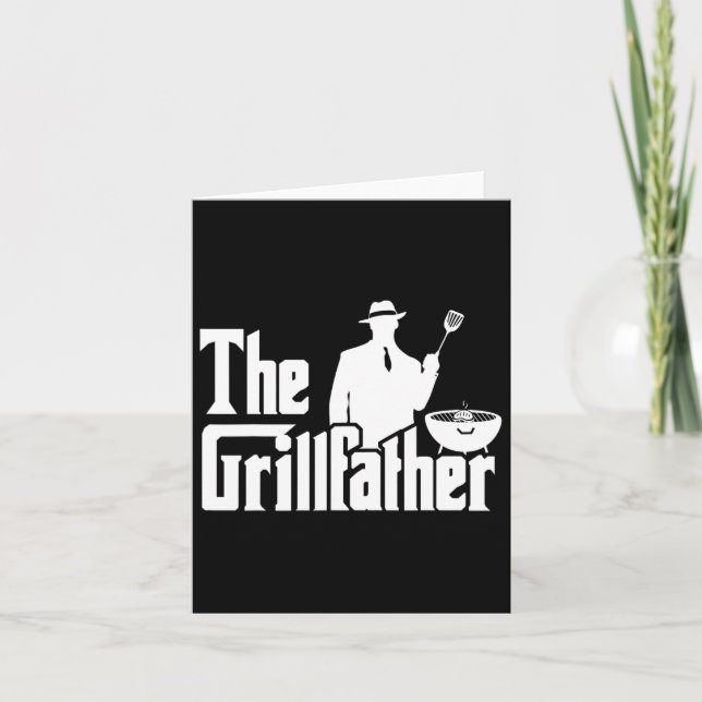 The Grillfather Funny Bbq Design For Dads  Card (Front)