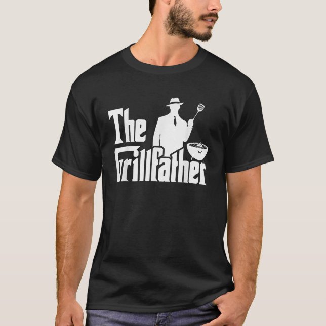 The Grillfather Funny BBQ Grilling Gift For Grill T-Shirt (Front)