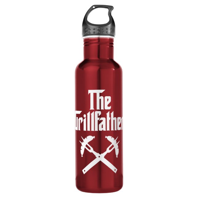 The Grillfather With Hot Dogs 710 Ml Water Bottle (Front)