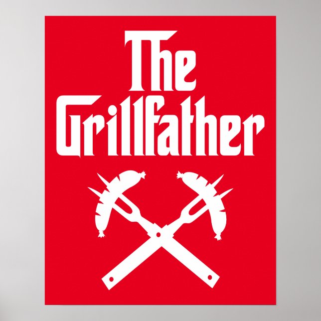The Grillfather With Hot Dogs Poster (Front)