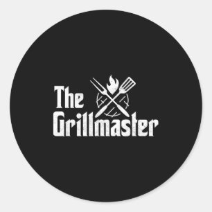 The grillmaster bbq grill &amp; smoker barbecue classic round sticker