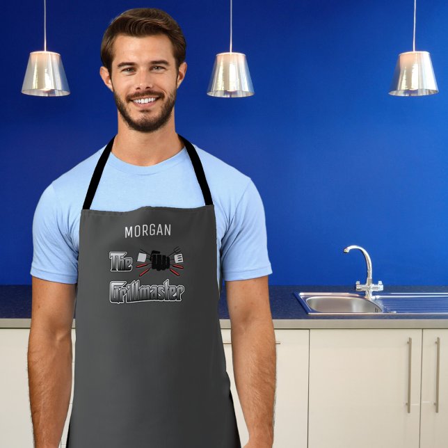 The Grillmaster Mens Apron (Cook in style and with a sense of humor with our fun customizable apron. )