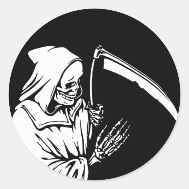 The Grim Reaper or Death Classic Round Sticker (Front)