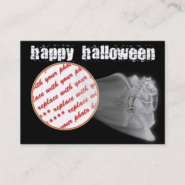 The Grim Reaper Ride Halloween Photo Frame Business Card (Front)