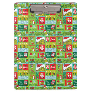 The Grinch 12 Days of Grinchmas Pattern Clipboard