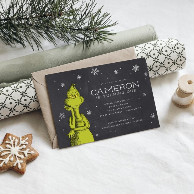 The Grinch Chalkboard 1st Birthday (Creator Uploaded)