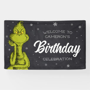 The Grinch Chalkboard Birthday Banner