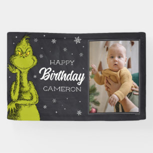 The Grinch Chalkboard Birthday Banner